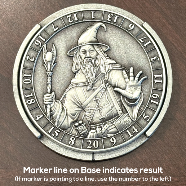 Load image into Gallery viewer, Photo of Base with Wizard Coin on it. Marker line indicates the result