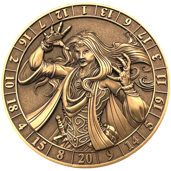 Load image into Gallery viewer, Photo of d20 Sorceress Dice Coin