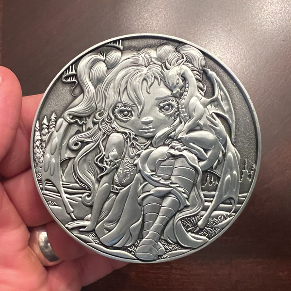 Load image into Gallery viewer, Jasmine Becket-Griffith's "Frost Dragonling" Goliath Coin