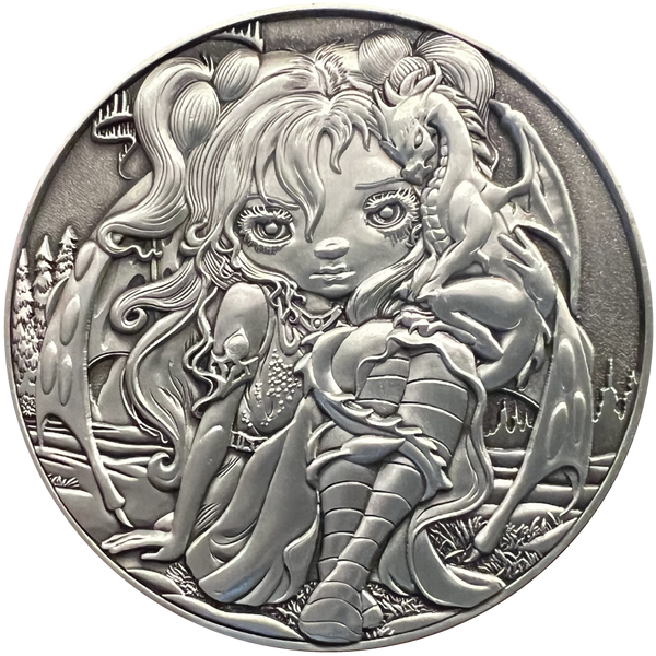 Load image into Gallery viewer, Jasmine Becket-Griffith's "Frost Dragonling" Goliath Coin