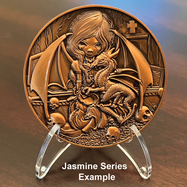 Load image into Gallery viewer, Jasmine Becket-Griffith&#39;s &quot;Frost Dragonling&quot; Goliath Coin
