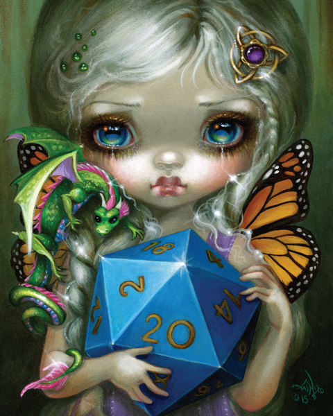 Load image into Gallery viewer, Jasmine Becket-Griffith's "20 Sided Dice Fairy" Goliath Coin