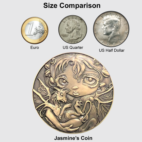 Load image into Gallery viewer, Jasmine Becket-Griffith&#39;s &quot;Vampire Dragonling&quot; Goliath Coin
