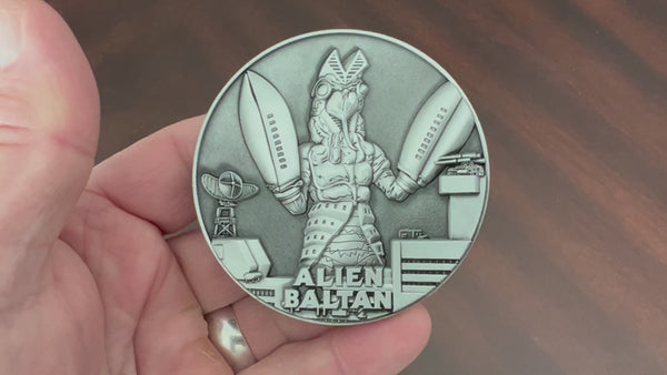 Load and play video in Gallery viewer, Ultraman Alien Baltan Goliath Coin