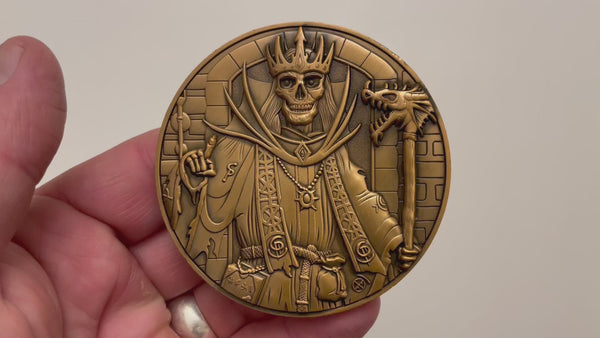 Load and play video in Gallery viewer, Video has no audio.  Video shows coin that is depicted on this product page, being held in hand and flipped over