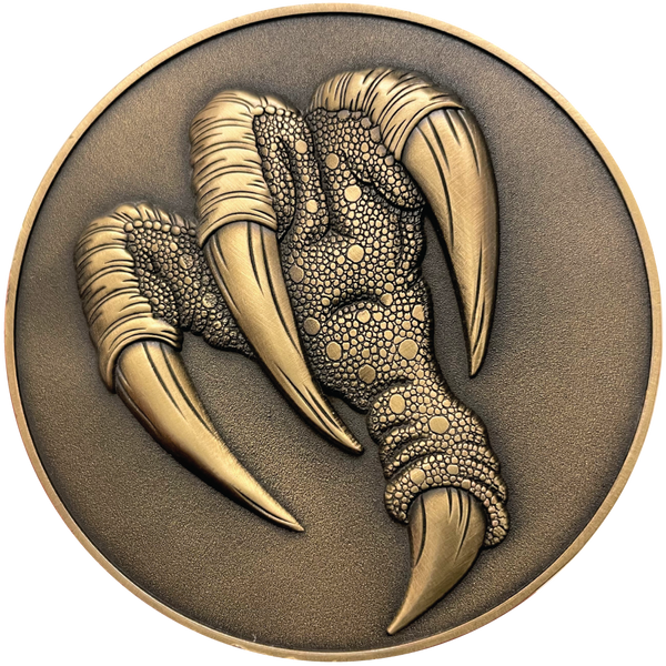 Load image into Gallery viewer, Gold metal coin with Griffon claws