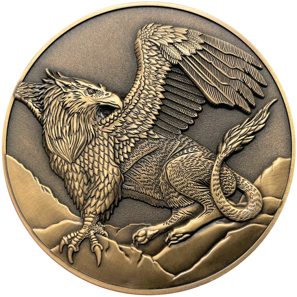 Load image into Gallery viewer, Gold metal coin with Griffon