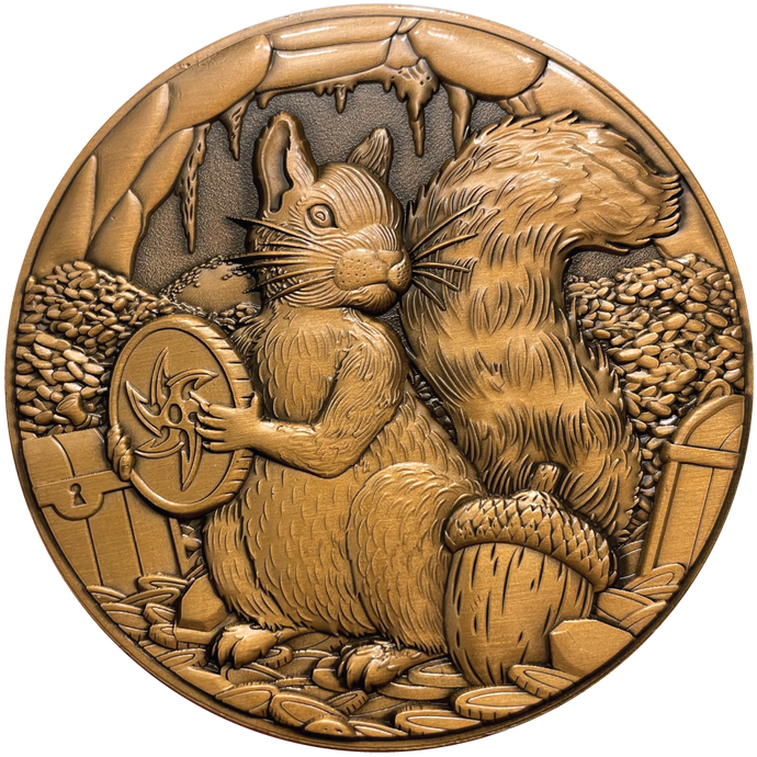 Copper metal coin with Squirrel