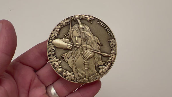 Load and play video in Gallery viewer, Video has no audio.  Video shows coin that is depicted on this product page, being held in hand and flipped over