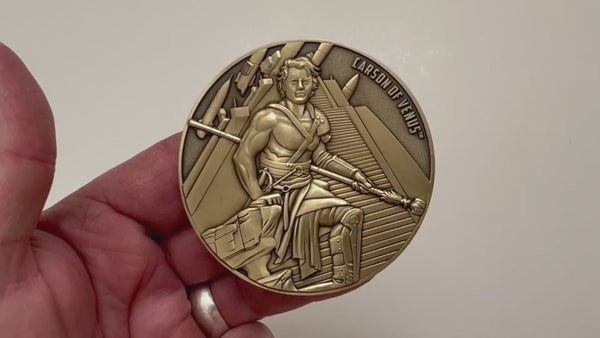 Load and play video in Gallery viewer, Video has no audio.  Video shows coin that is depicted on this product page, being held in hand and flipped over