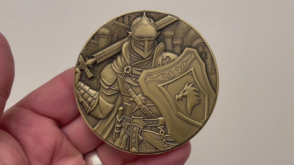 Load and play video in Gallery viewer, Video has no audio.  Video shows coin that is depicted on this product page, being held in hand and flipped over