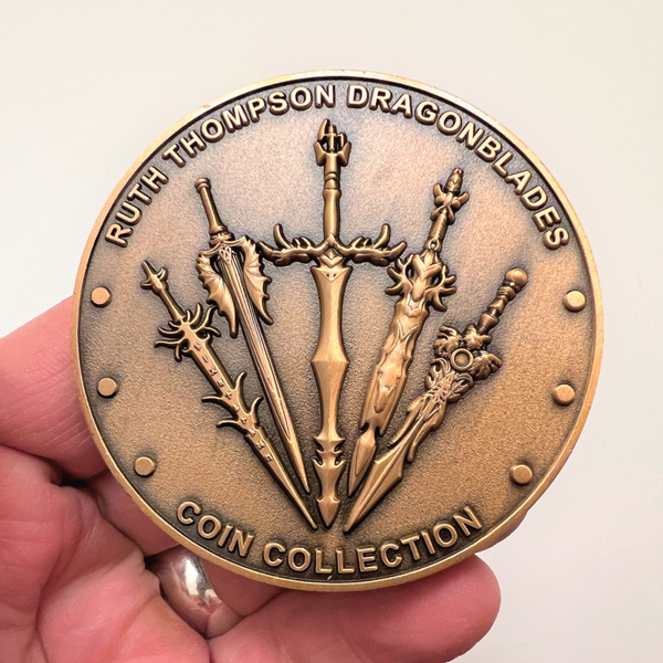 Load image into Gallery viewer, Ruth Thompson&#39;s &quot;Flameblade&quot; Goliath Coin
