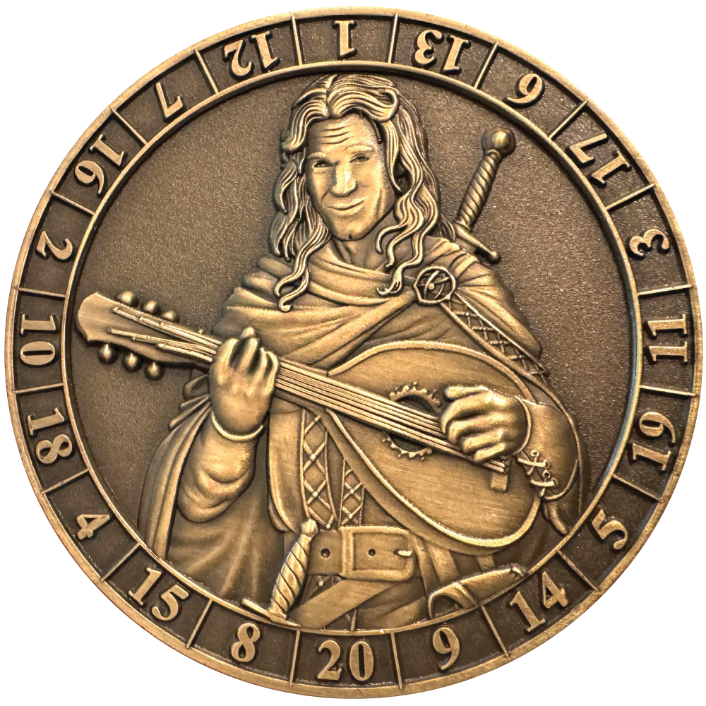 Dice Coin d20 Male Bard – Goliath Coins