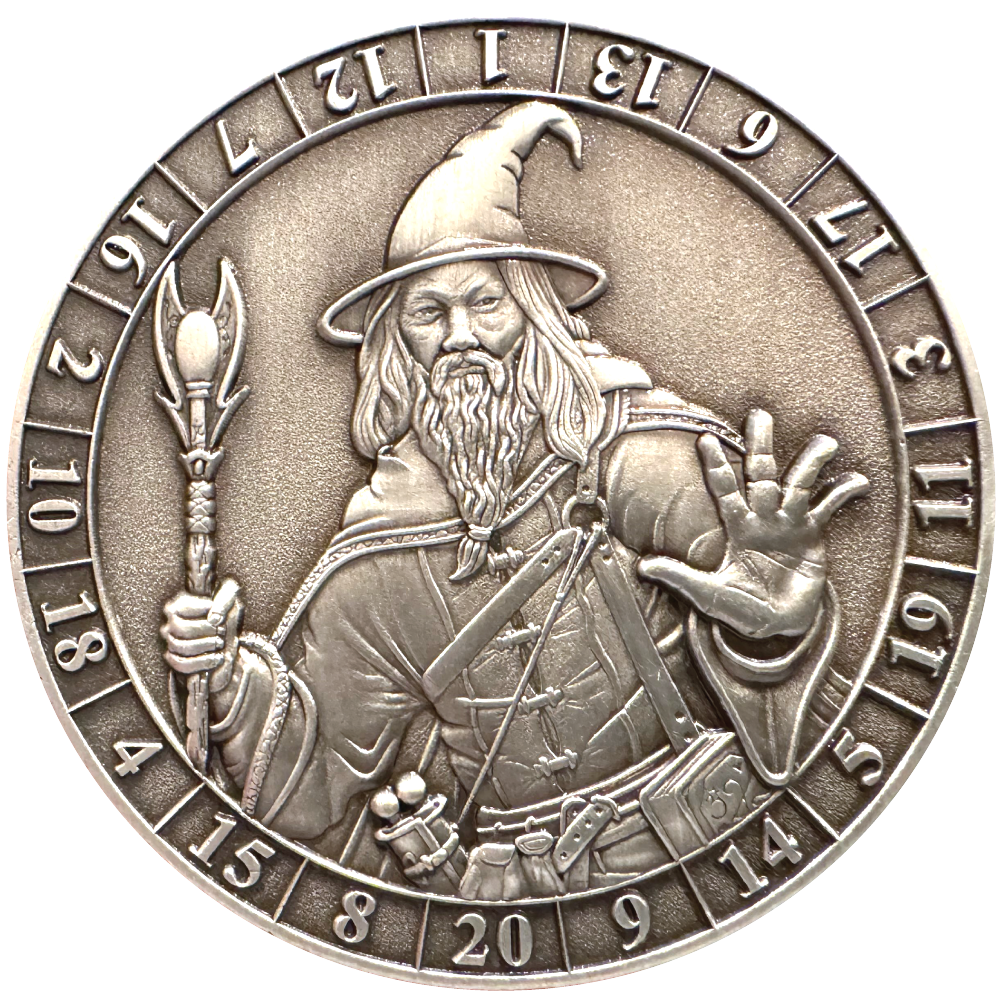 Photo of Dice Coin d20 Human Wizard