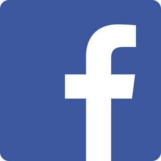 Icon showing Facebook logo.  Blue background with a white F