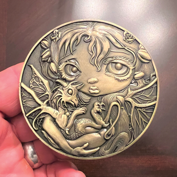 Load image into Gallery viewer, Jasmine Becket-Griffith&#39;s &quot;Darling Dragonling 4&quot; Goliath Coin
