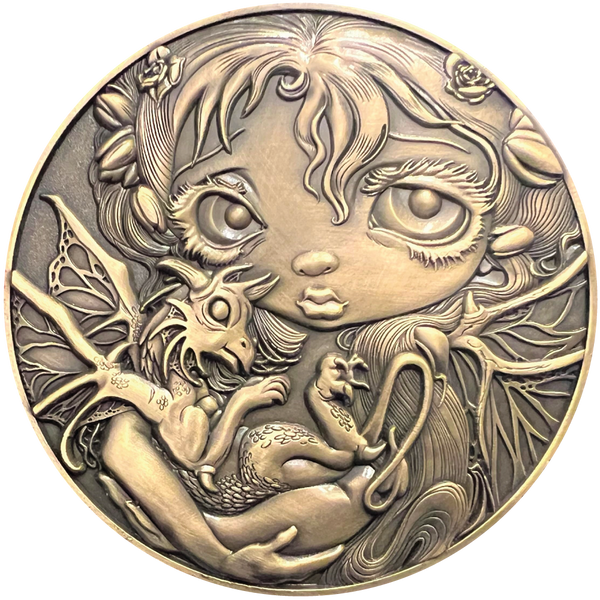 Load image into Gallery viewer, Jasmine Becket-Griffith&#39;s &quot;Darling Dragonling 4&quot; Goliath Coin
