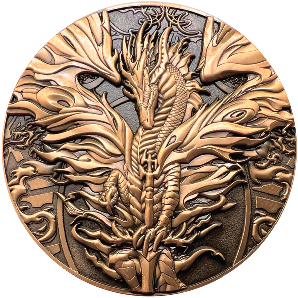 Load image into Gallery viewer, Ruth Thompson&#39;s &quot;Flameblade&quot; Goliath Coin

