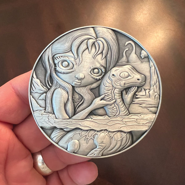 Load image into Gallery viewer, Plesiosaur Lagoon Death &amp; the Maiden Goliath Coin
