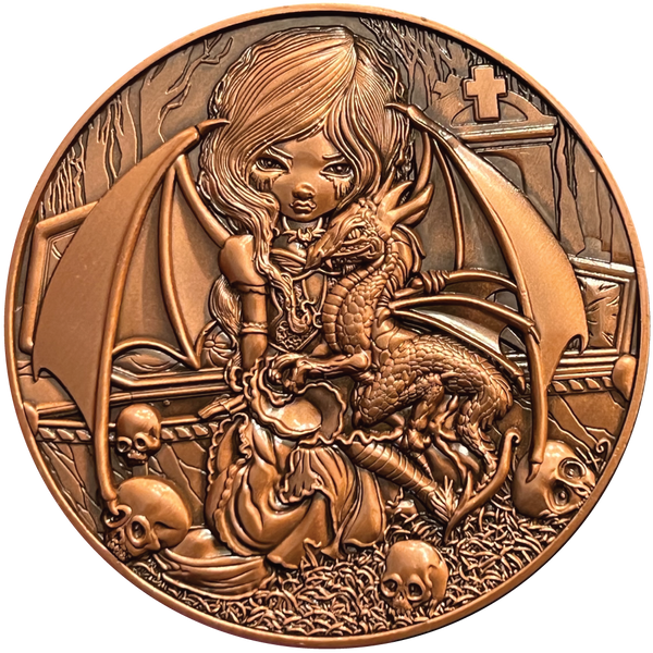 Load image into Gallery viewer, Jasmine Becket-Griffith&#39;s &quot;Vampire Dragonling&quot; Goliath Coin
