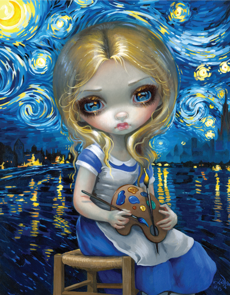 Load image into Gallery viewer, Jasmine Becket-Griffith&#39;s &quot;Alice in a Van Gogh Nocturne&quot; Goliath Coin
