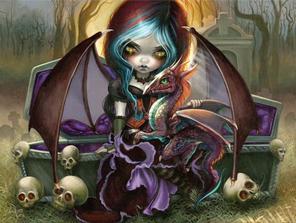 Load image into Gallery viewer, Jasmine Becket-Griffith&#39;s &quot;Vampire Dragonling&quot; Goliath Coin
