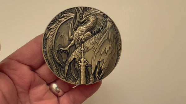 Load and play video in Gallery viewer, Ruth Thompson&#39;s &quot;Netherblade&quot; Goliath Coin
