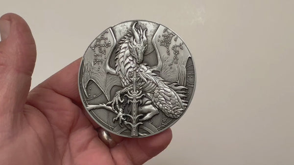 Load and play video in Gallery viewer, Ruth Thompson&#39;s &quot;Nightblade&quot; Goliath Coin
