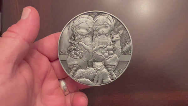 Load and play video in Gallery viewer, Jasmine Becket-Griffith&#39;s &quot;Alice &amp; Snow White&quot; Goliath Coin
