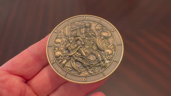 Load and play video in Gallery viewer, Video showing deep 3D relief of Dice Coin
