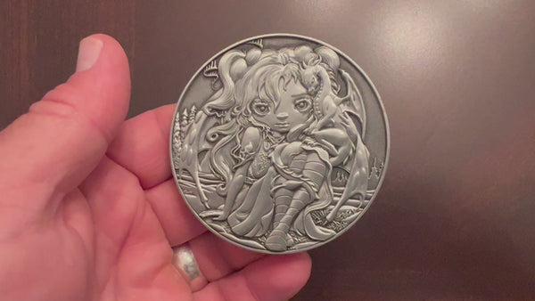 Load and play video in Gallery viewer, Jasmine Becket-Griffith&#39;s &quot;Frost Dragonling&quot; Goliath Coin
