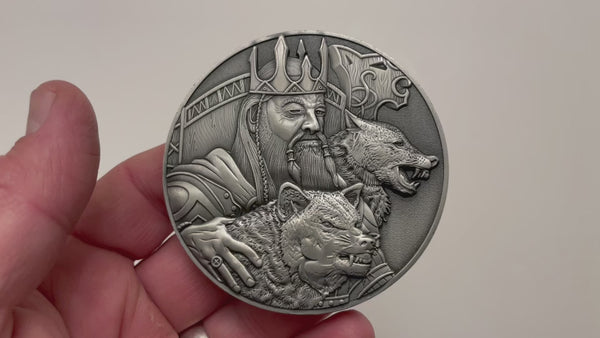Load and play video in Gallery viewer, Video has no audio.  Video shows coin that is depicted on this product page, being held in hand and flipped over

