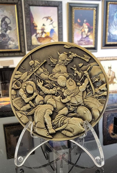 Load image into Gallery viewer, Destroyer on stand at Frazetta museum
