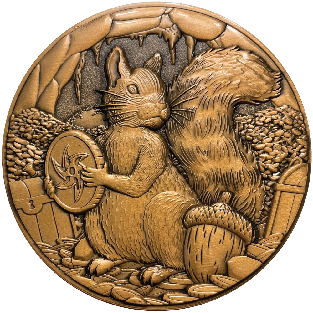 Copper metal coin with Squirrel
