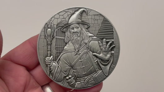 Video has no audio.  Video shows coin that is depicted on this product page, being held in hand and flipped over