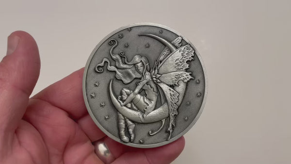 Load and play video in Gallery viewer, Video has no audio.  Video shows coin that is depicted on this product page, being held in hand and flipped over
