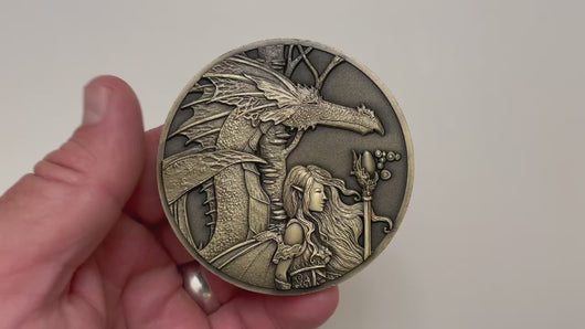 Video has no audio.  Video shows coin that is depicted on this product page, being held in hand and flipped over